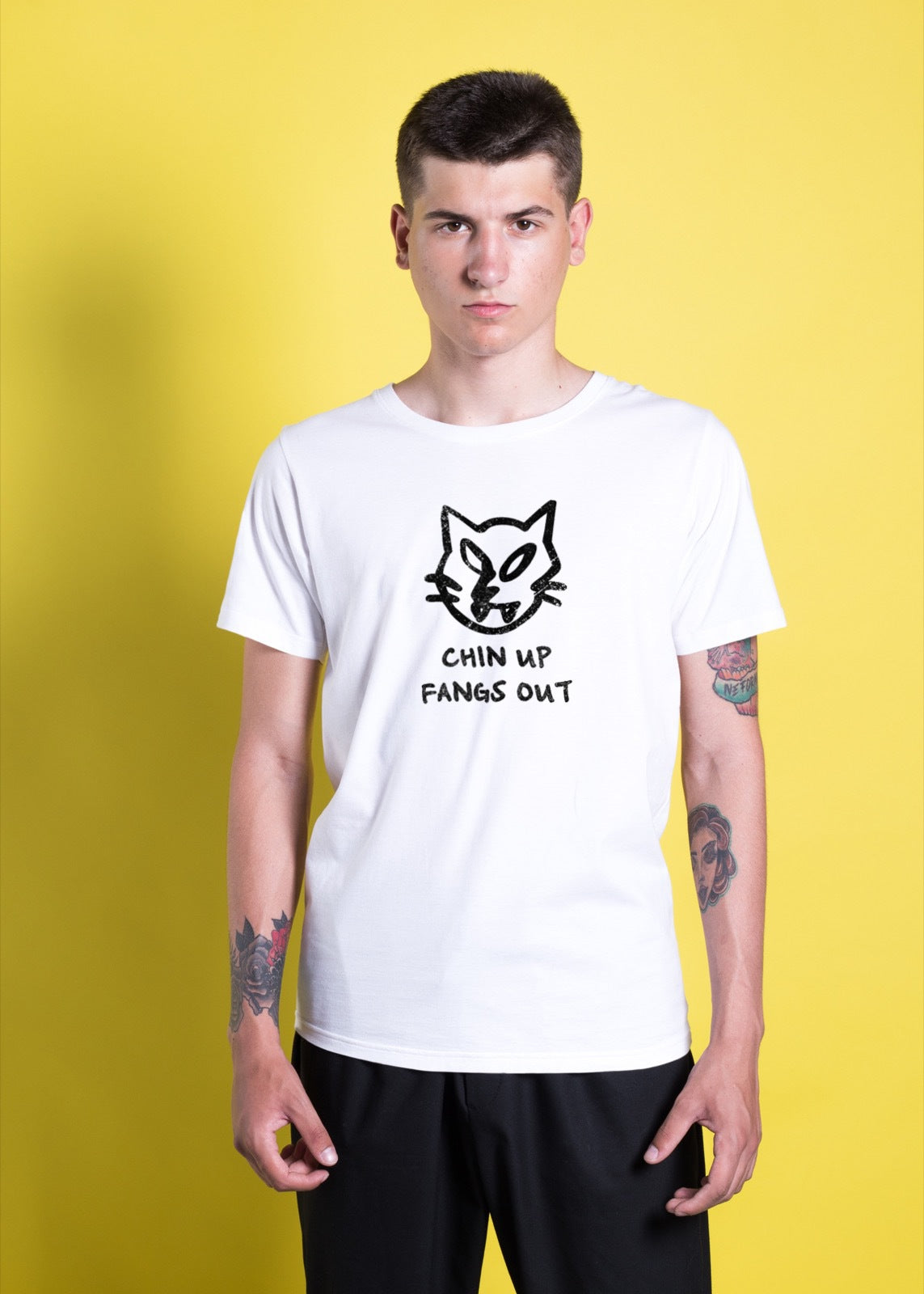 Chin Up Fangs Out - Graphic Tee