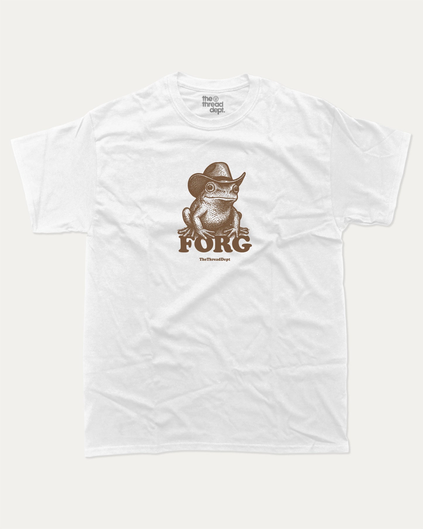 Forg graphic t-shirt, perfect for gifts. A must-have frog funny tee, trending meme shirt, unique gift idea. White.