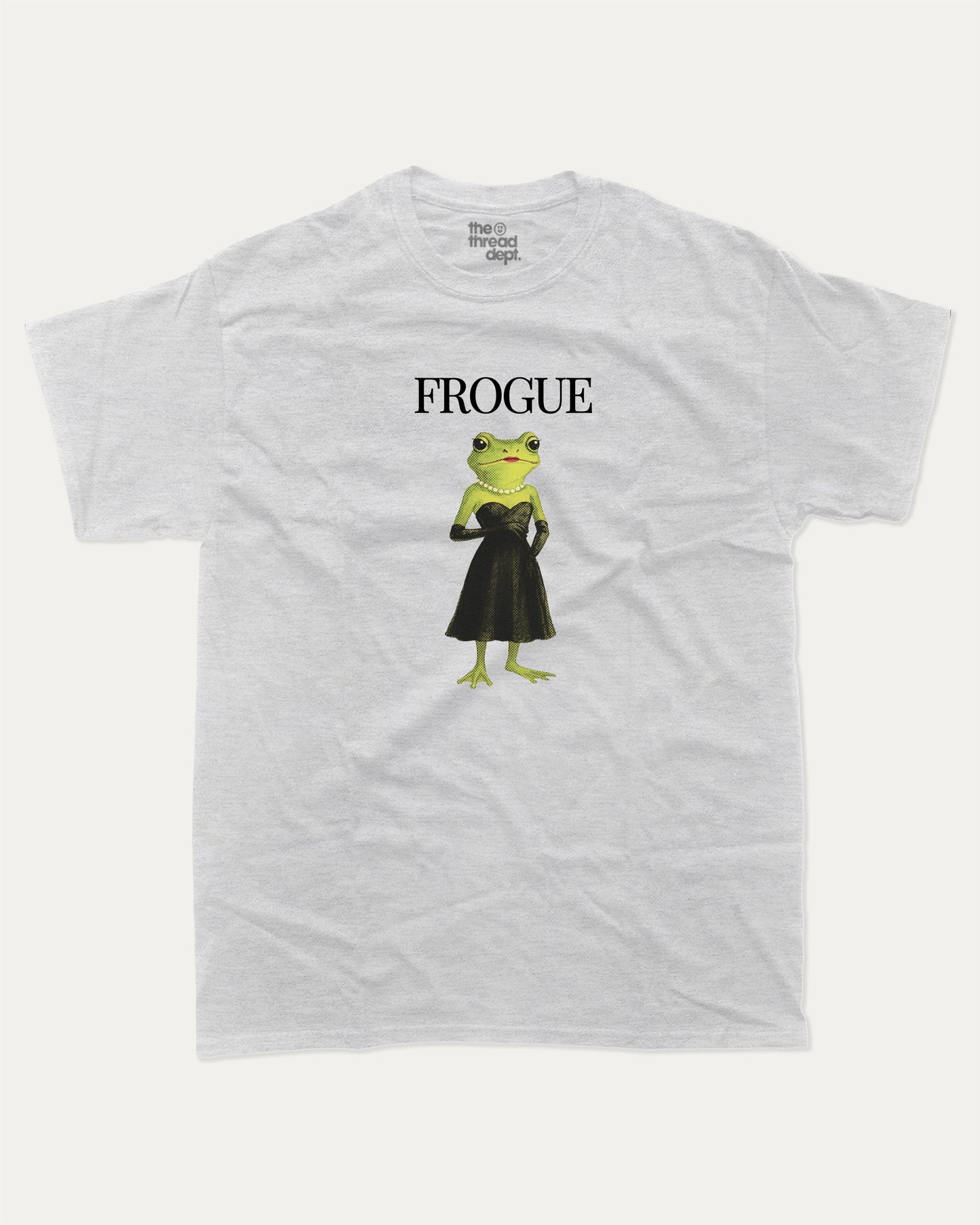 Frogue graphic t-shirt, Funny Frog Graphic T shirt, Funny Animal T shirt, Pun T shirt, Humorous Animal T shirt, A must-have funny tee, trending meme shirt, unique gift idea. Ash Grey .