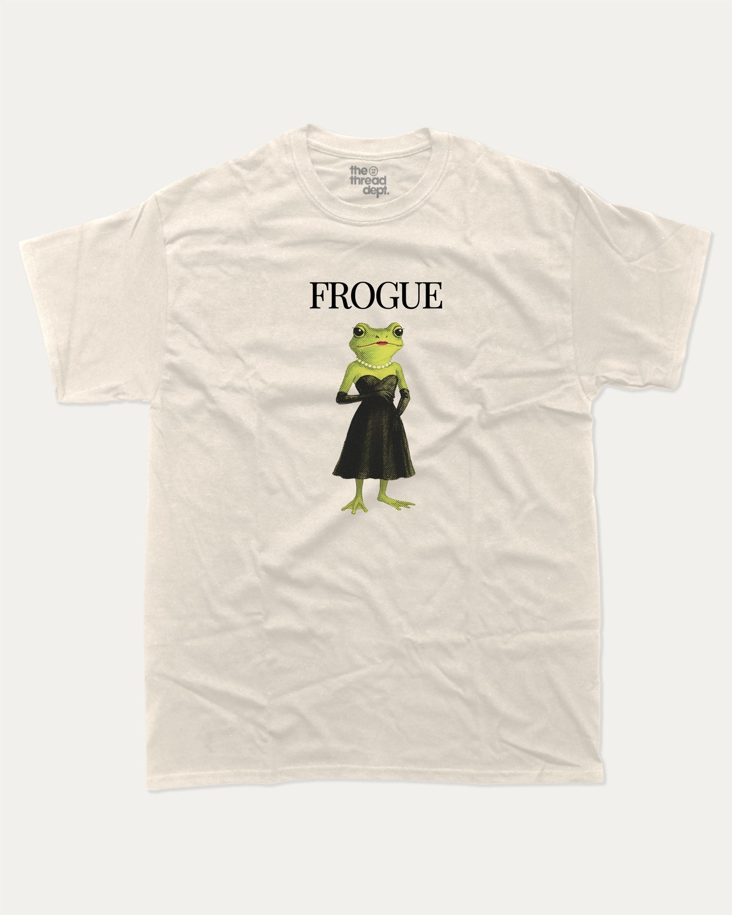 Frogue graphic t-shirt, Funny Frog Graphic T shirt, Funny Animal T shirt, Pun T shirt, Humorous Animal T shirt, A must-have funny tee, trending meme shirt, unique gift idea. Cream.