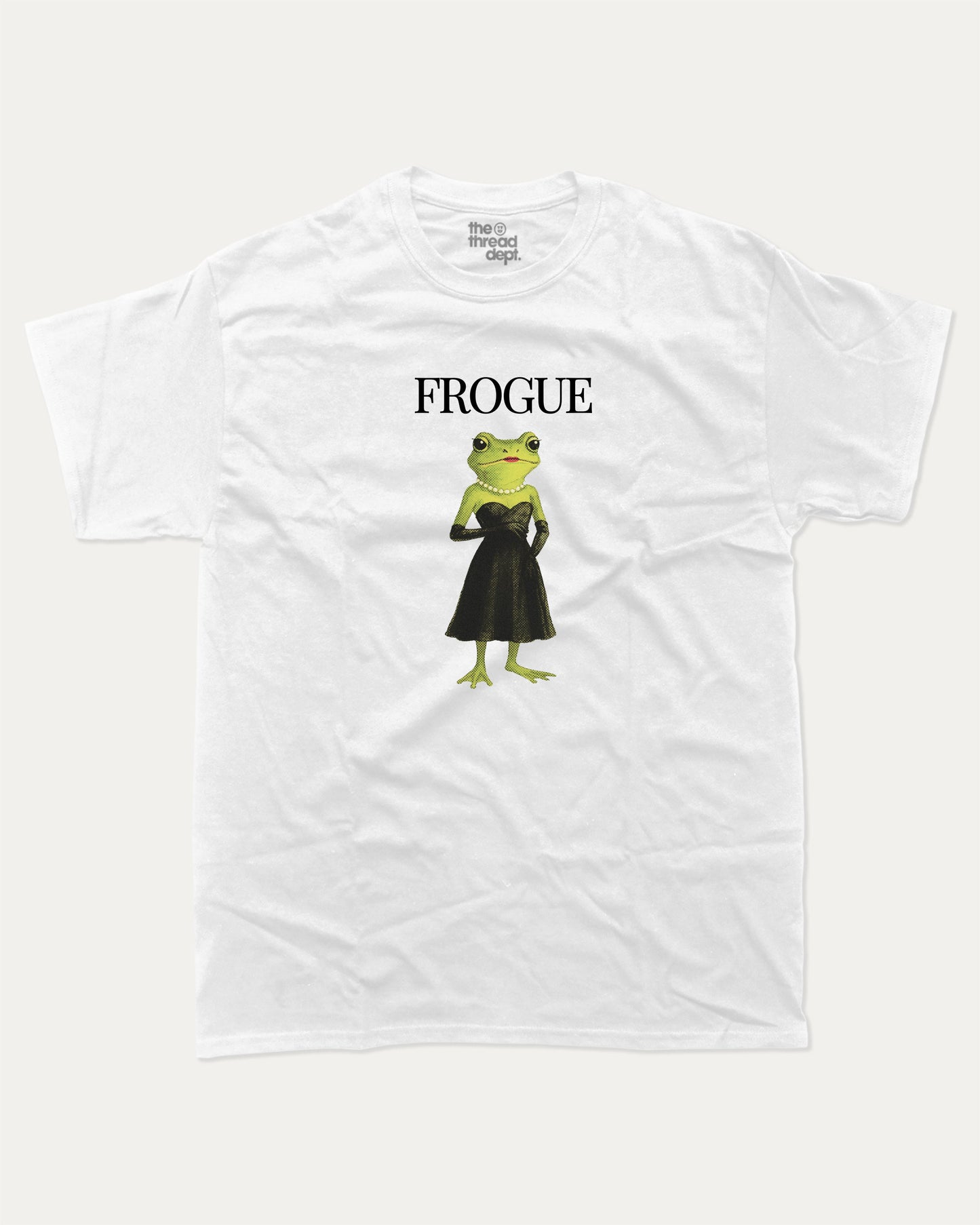 Frogue graphic t-shirt, Funny Frog Graphic T shirt, Funny Animal T shirt, Pun T shirt, Humorous Animal T shirt, A must-have funny tee, trending meme shirt, unique gift idea. White.