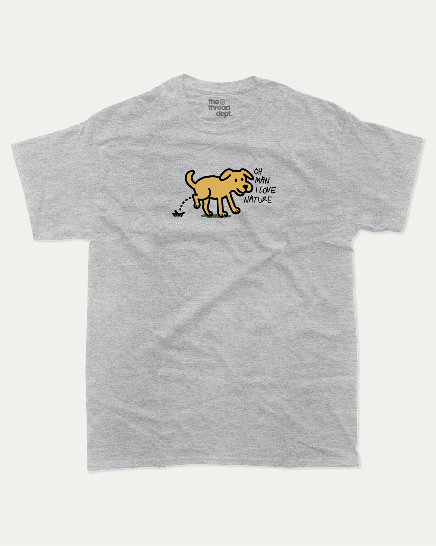 I Love Nature graphic t-shirt, perfect for adults. A must-have funny tee, Funny Graphic Tee. Humorous Text T shirt, Trending meme shirt,, unique gift idea. Heather Grey.