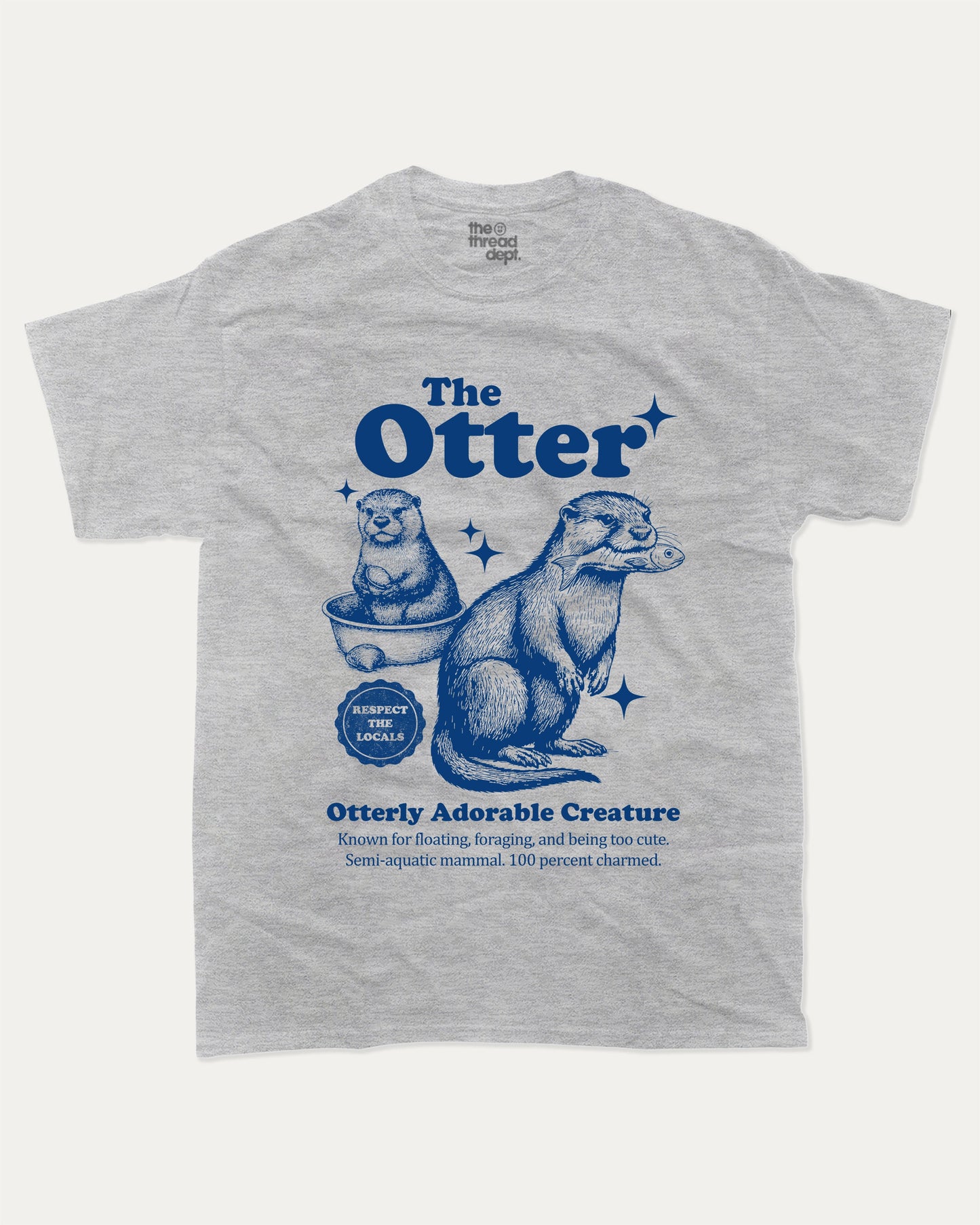 The Otter graphic t-shirt, Vintage Animal Graphic T shirt, Animal Lovers T shirt, Wild Animals Graphic T shirt, Vintage Inspired Animal Graphic tee A must-have funny tee, trending meme shirt, unique gift idea. Heather Grey.
