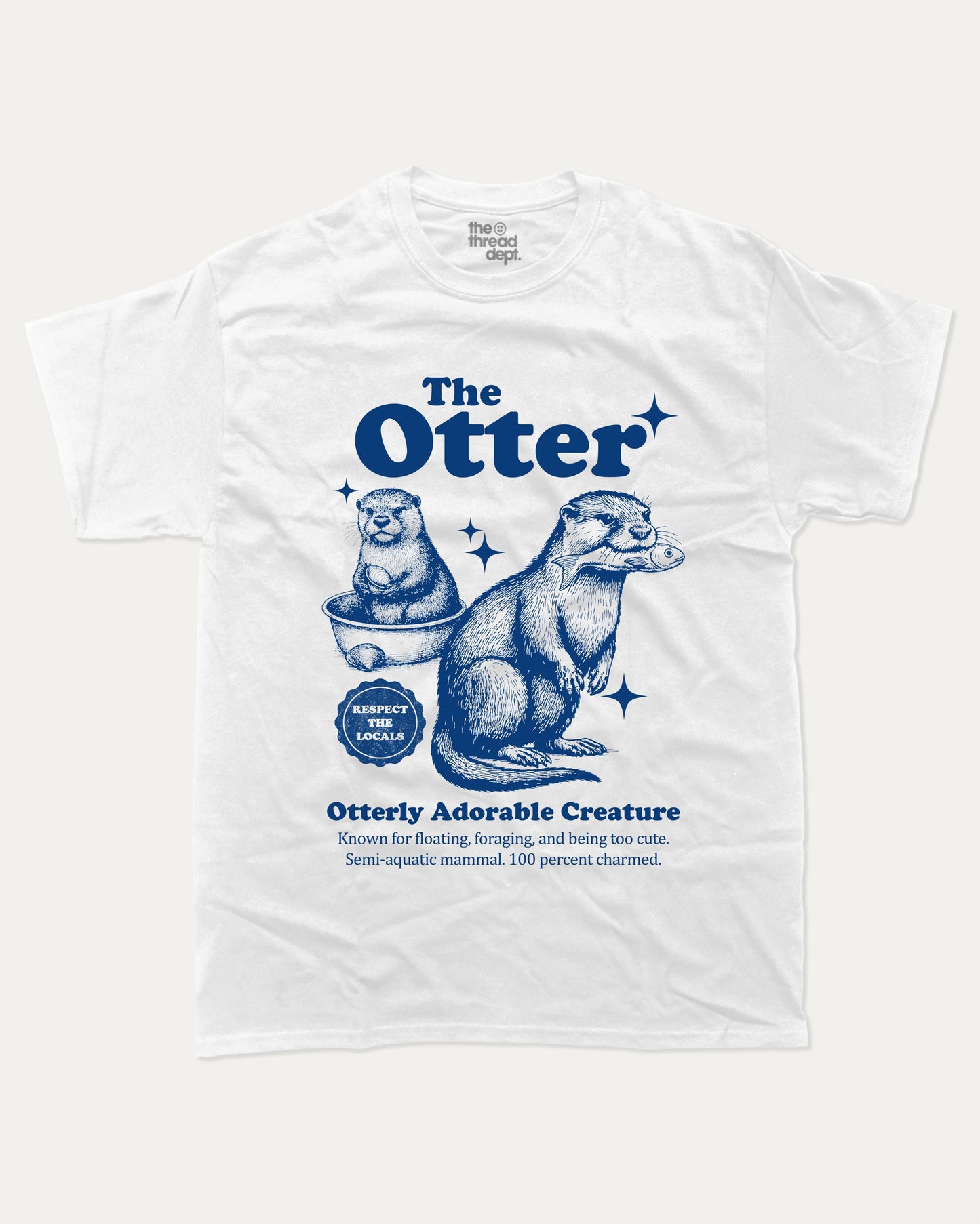 The Otter graphic t-shirt, Vintage Animal Graphic T shirt, Animal Lovers T shirt, Wild Animals Graphic T shirt, Vintage Inspired Animal Graphic tee A must-have funny tee, trending meme shirt, unique gift idea. White.
