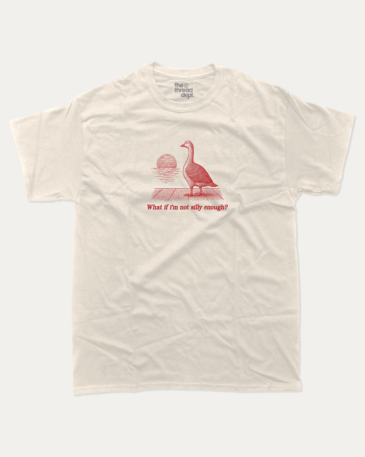 What If I'm Not Silly Enough graphic t-shirt, Funny Animal Graphic T shirt, Furry Friends T shirt, Vintage Retro Animal Graphic T shirt, A must-have funny tee, trending meme shirt, unique gift idea. Cream.