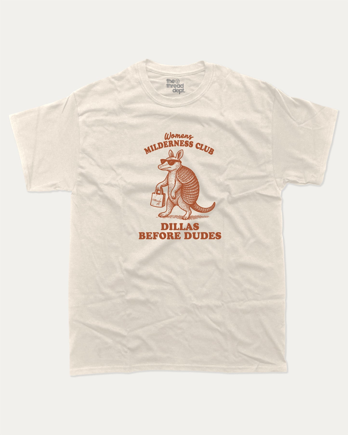 Women's Wilderness Club graphic t-shirt, perfect for adults. A must-have funny tee, trending meme shirt, unique gift idea. Cream.
