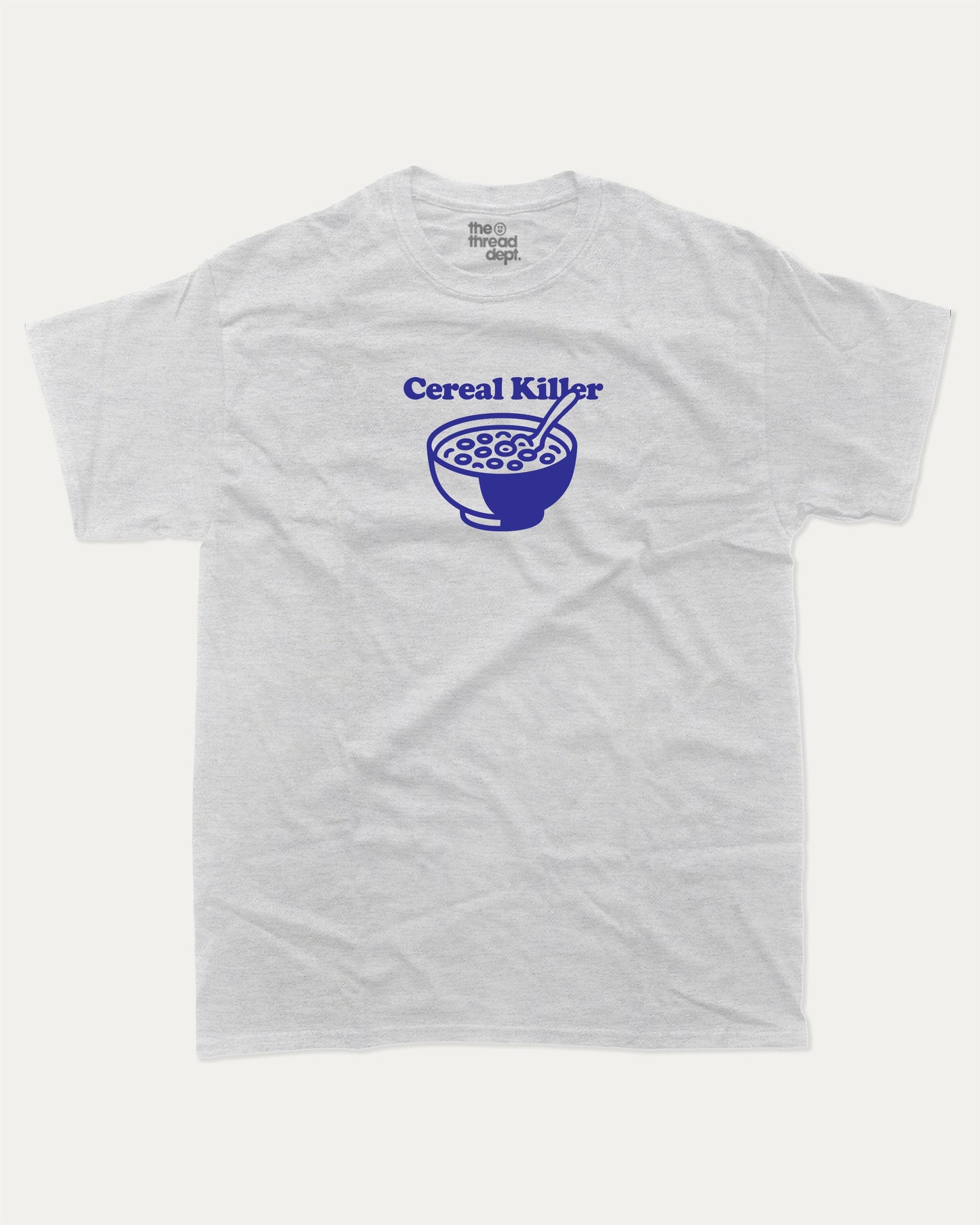 Cereal Killer graphic t-shirt, Funny Food T shirt, T shirt for Food Lover, A must-have funny tee, trending meme shirt, unique gift idea. Ash Grey .