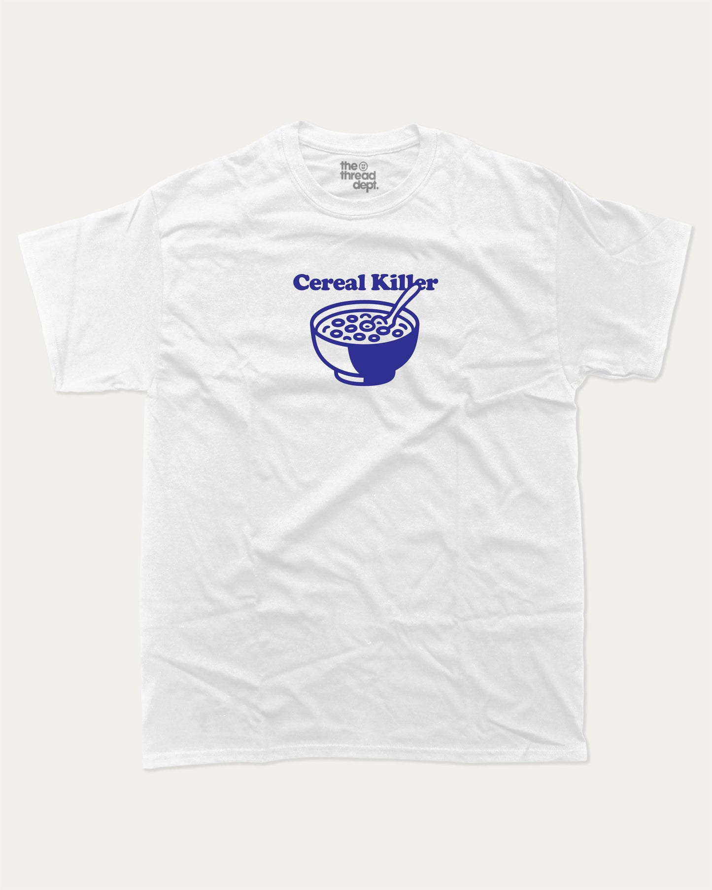 Cereal Killer graphic t-shirt, Funny Food T shirt, T shirt for Food Lover, A must-have funny tee, trending meme shirt, unique gift idea. White.
