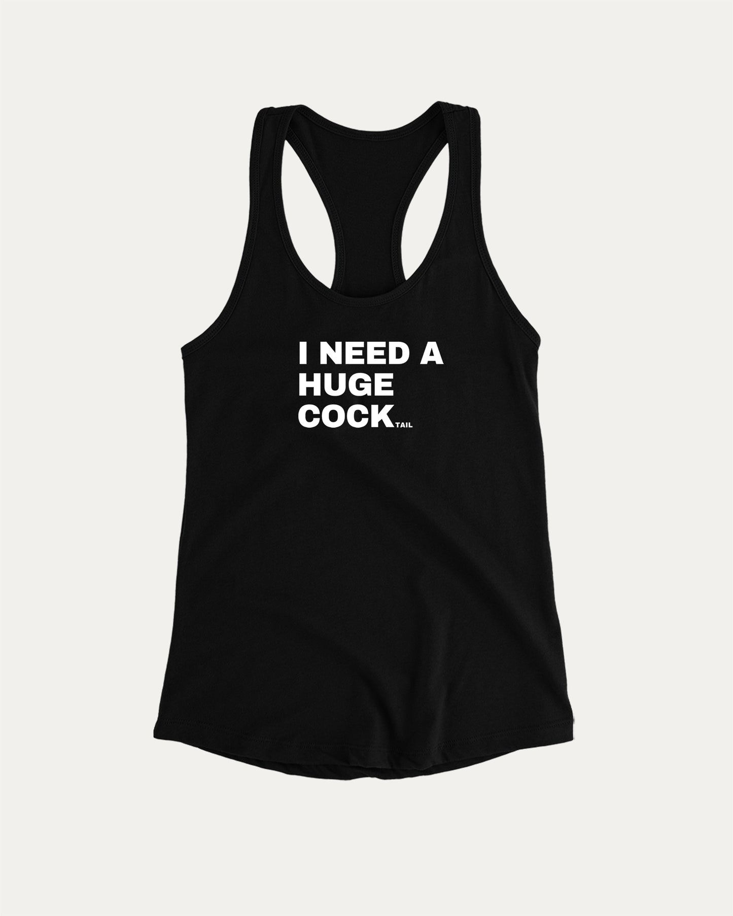 I Need A Huge Cocktail soft and bold women_ tank with sarcastic funny slogan, perfect for sunny days. Cocktail comfy tank, great for casual looks and layering. Black tank top