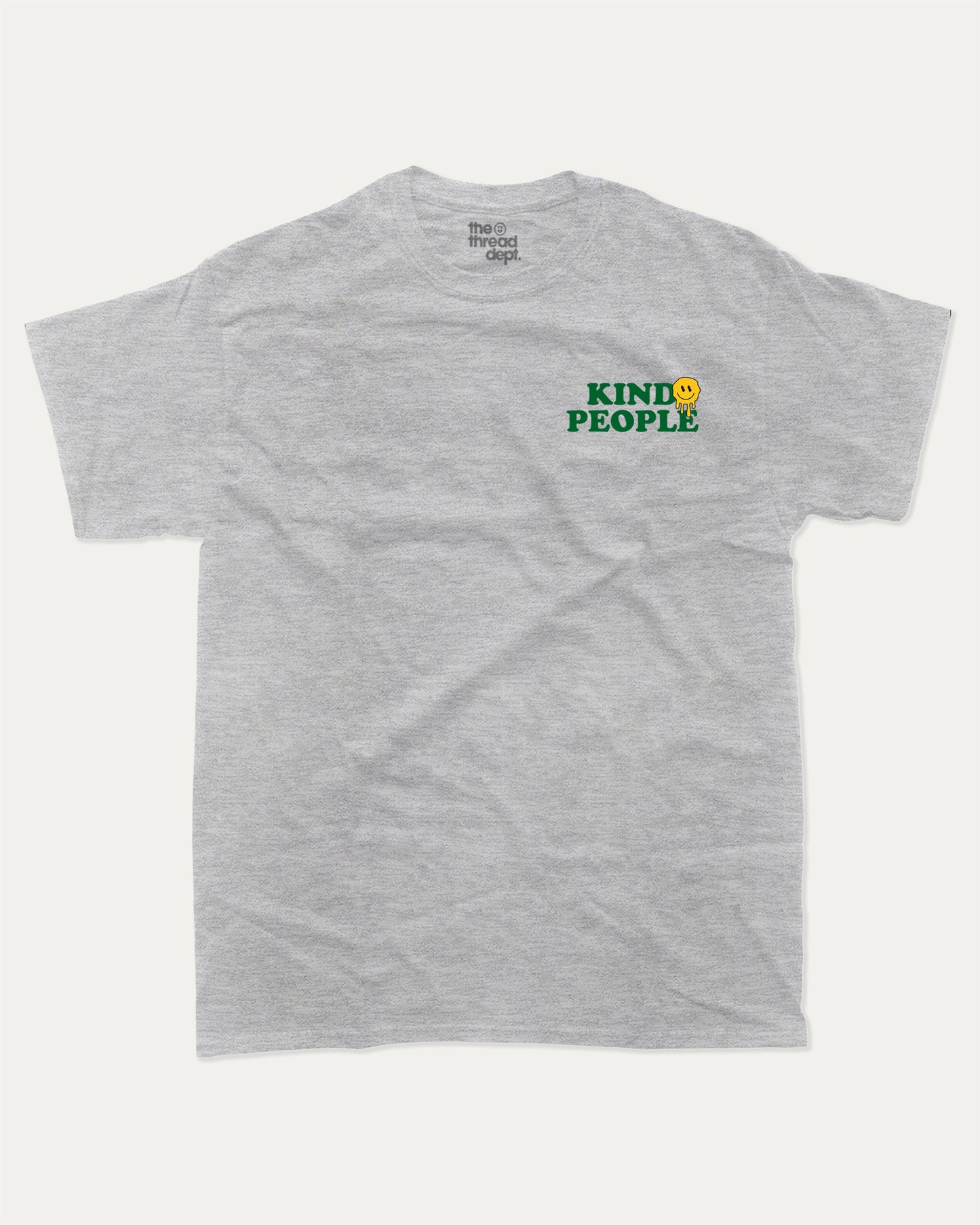 Kind People graphic t-shirt, Funny Pun T shirt, Pun Word T shirt, A must-have funny tee, trending meme shirt, unique gift idea. Heather Grey.