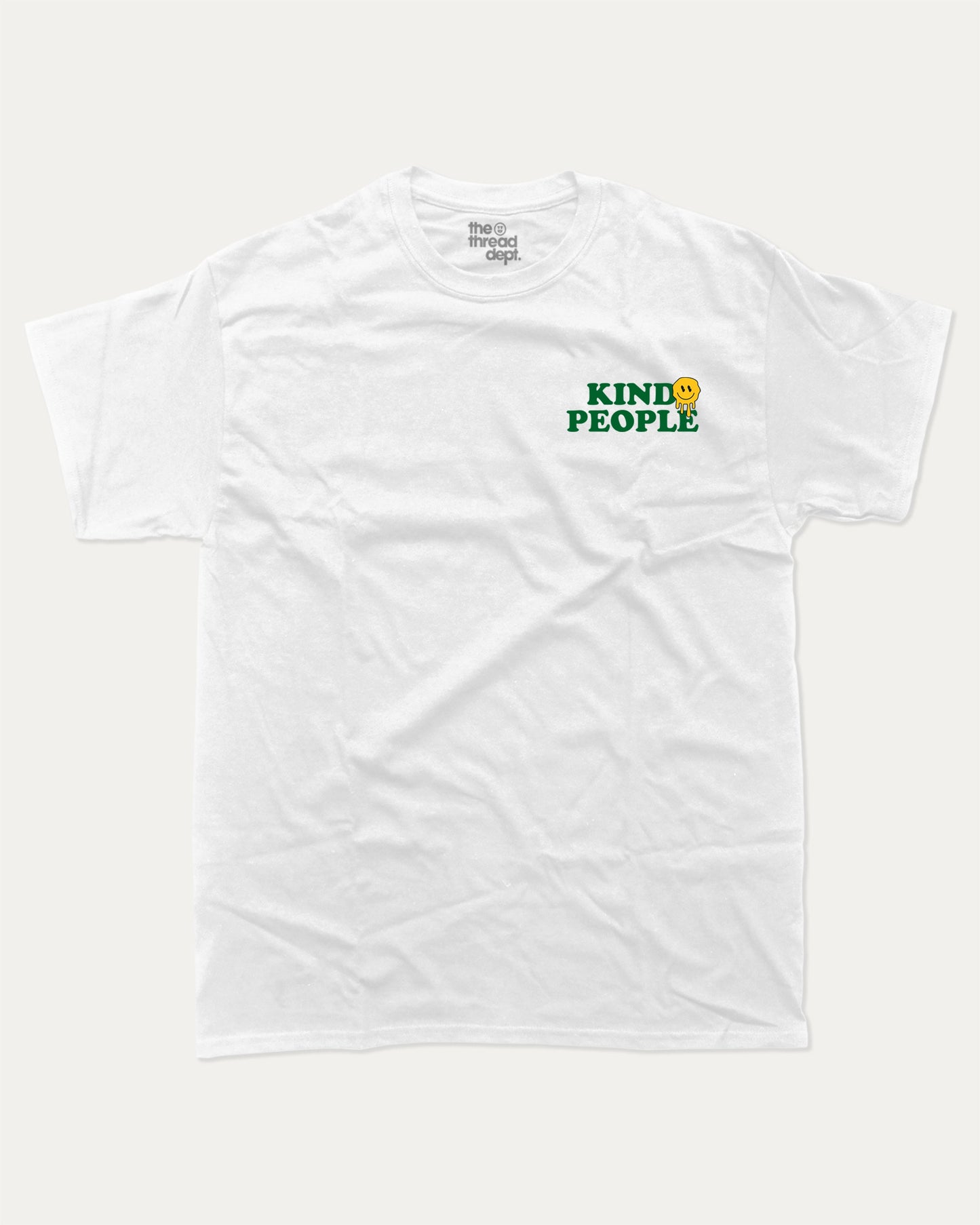 Kind People graphic t-shirt, Funny Pun T shirt, Pun Word T shirt, A must-have funny tee, trending meme shirt, unique gift idea. White.