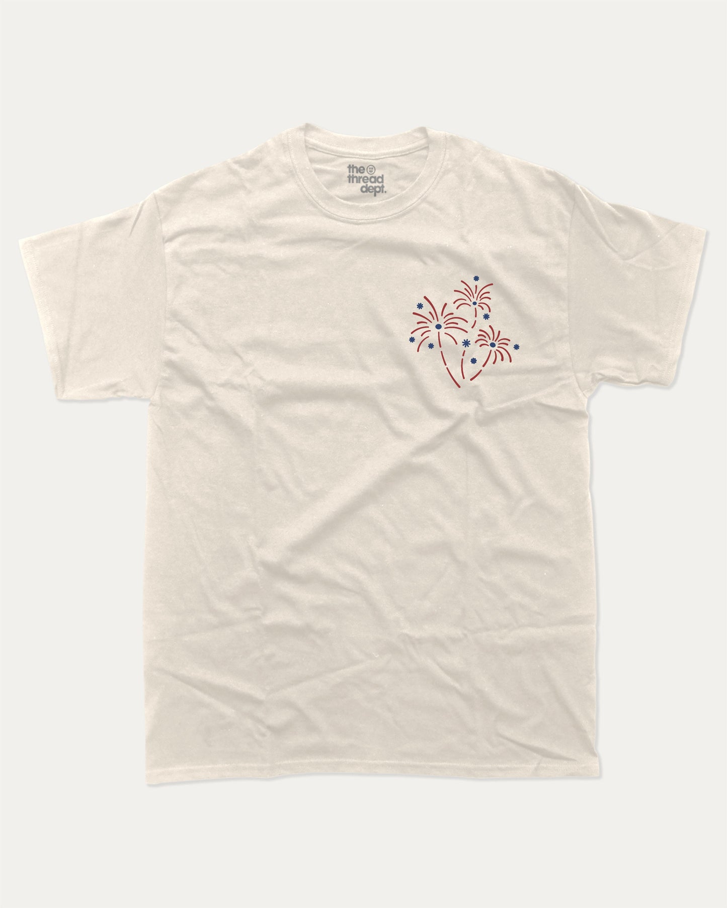 Boom Bitch Get Out The Way graphic t-shirt, 4th of July graphic tee, funny patrioric shirt, Independence Day outfit. Cream 2