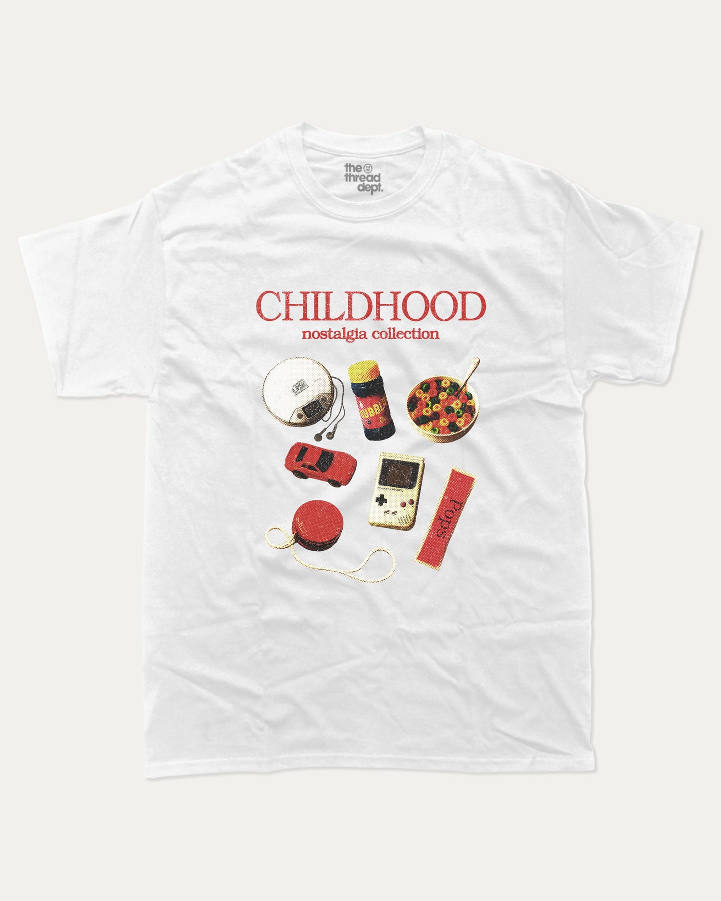 Childhood Nostalgia Collection graphic t-shirt, perfect for adults. Vintage Retro Vibe Graphic Tee, Vintage T shirt, Trendy Retro mood Graphic T shirt, unique gift idea. White.