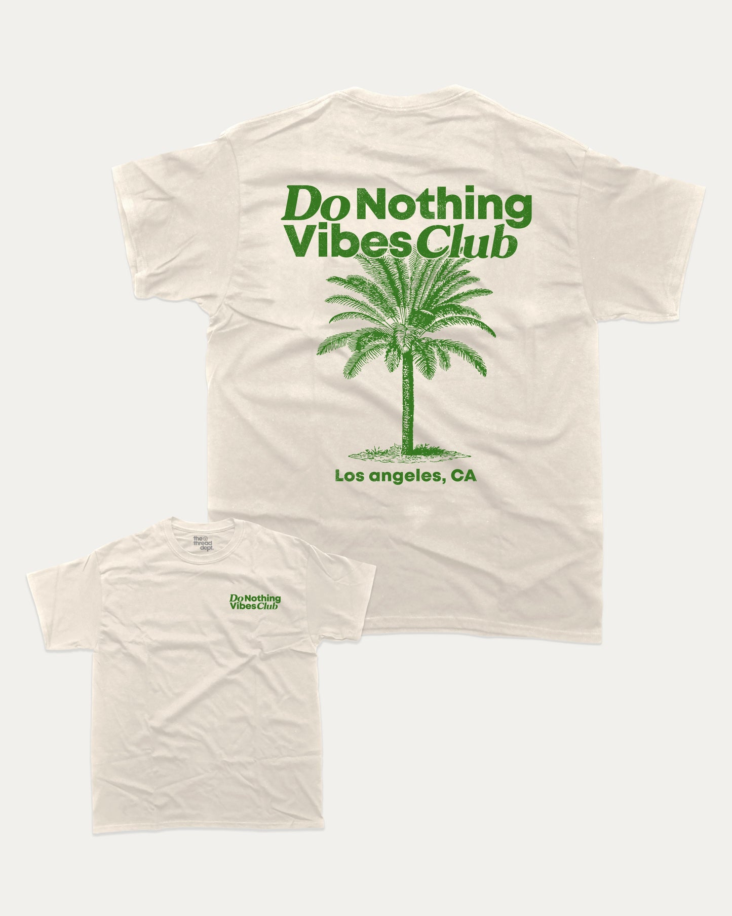 Do Nothing Vibes Club graphic tee with bold and humorous print, funny and trendy graphic. Vintage Inspired Graphic t shirt, Retro Inspired Graphic T shirt, Perfect for adults and gift-giving. Cream shirt.