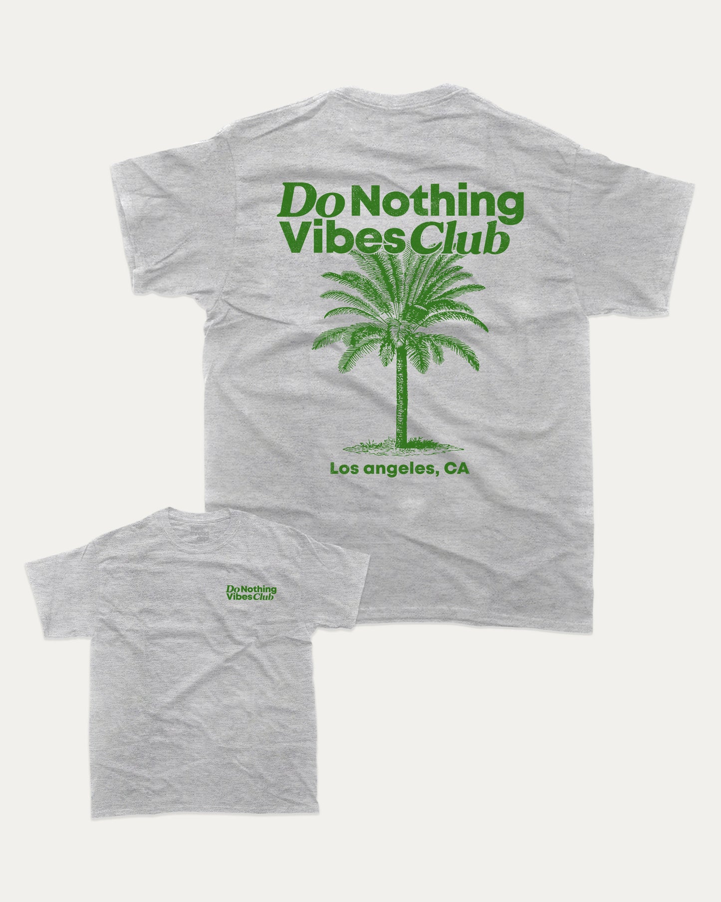 Do Nothing Vibes Club graphic tee with bold and humorous print, funny and trendy graphic. Vintage Inspired Graphic t shirt, Retro Inspired Graphic T shirt, Perfect for adults and gift-giving. Heather Grey shirt.
