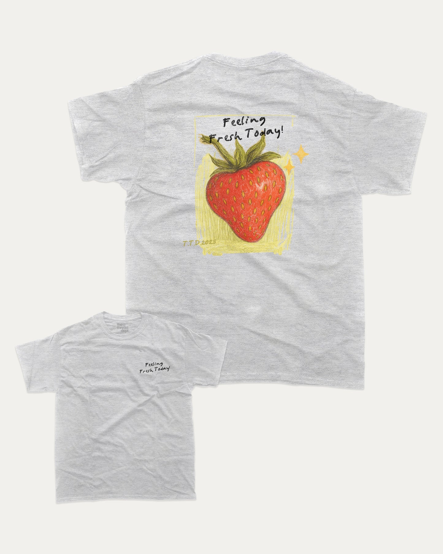 Feeling Fresh Today graphic t-shirt, Vintage Retro Humor Tees, Funny T shirts,. A must-have funny tee, trending meme shirt, unique gift idea. Ash Grey .