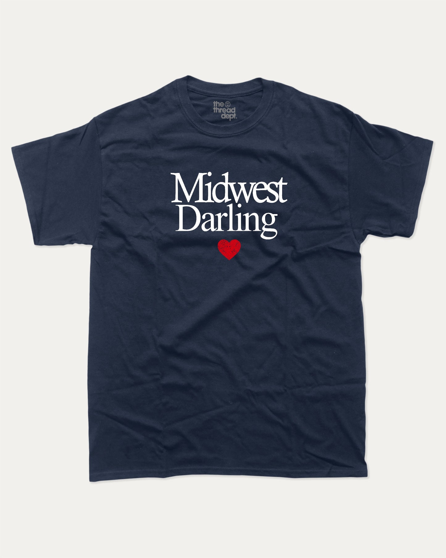 Midwest Darling graphic t-shirt, Vintage Inspired Graphic T shirt, Retro Graphic T shirt, Y2K Style Graphic T shirt, A must-have funny tee, trending meme shirt, unique gift idea. True Navy.