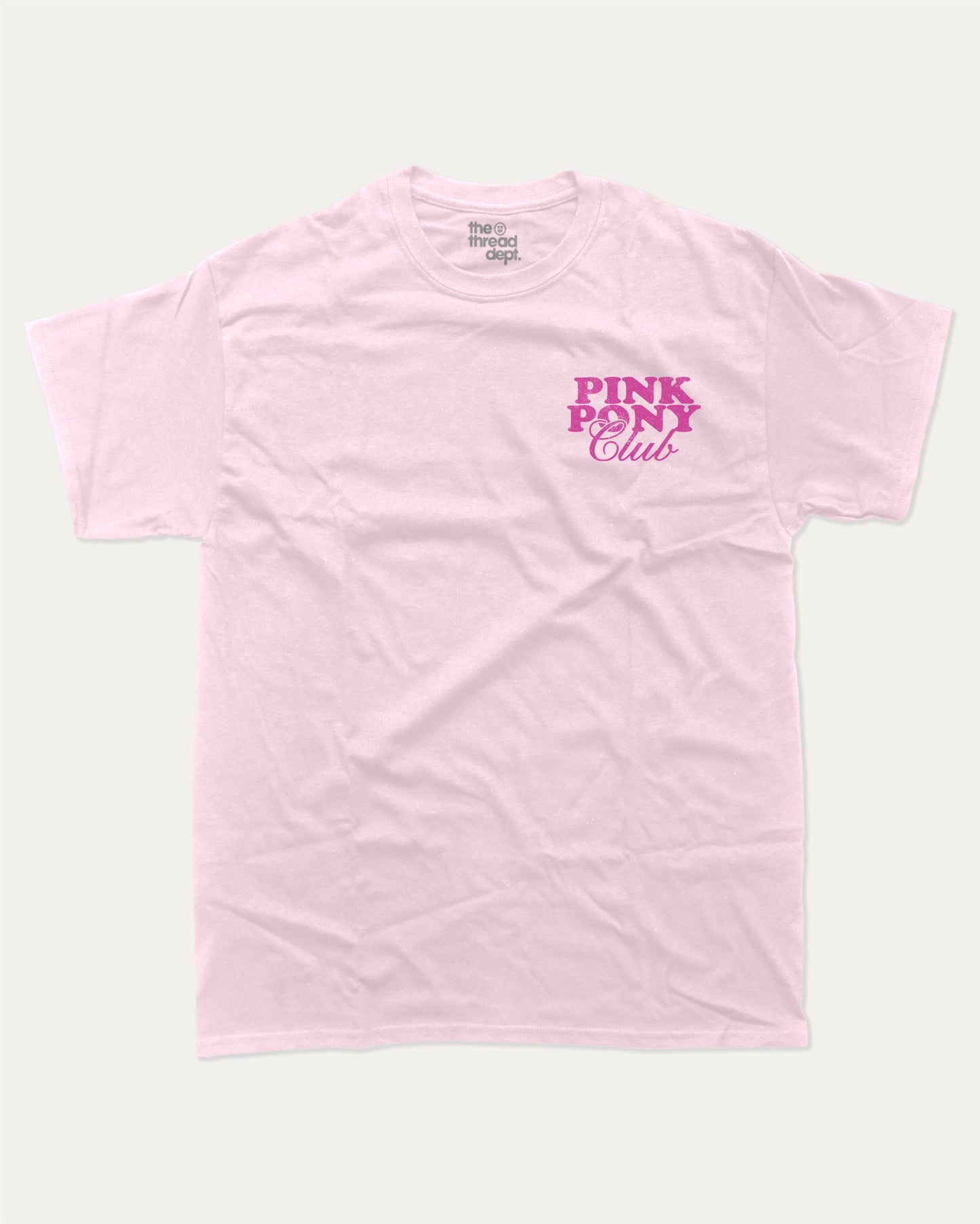 Pink Pony Club graphic t-shirt, Vintage Inspired Graphic T shirt, Retro Inspired Graphic T shirt, Women's Graphic T shirt,. A must-have funny tee, trending meme shirt, unique gift idea. Pink.
