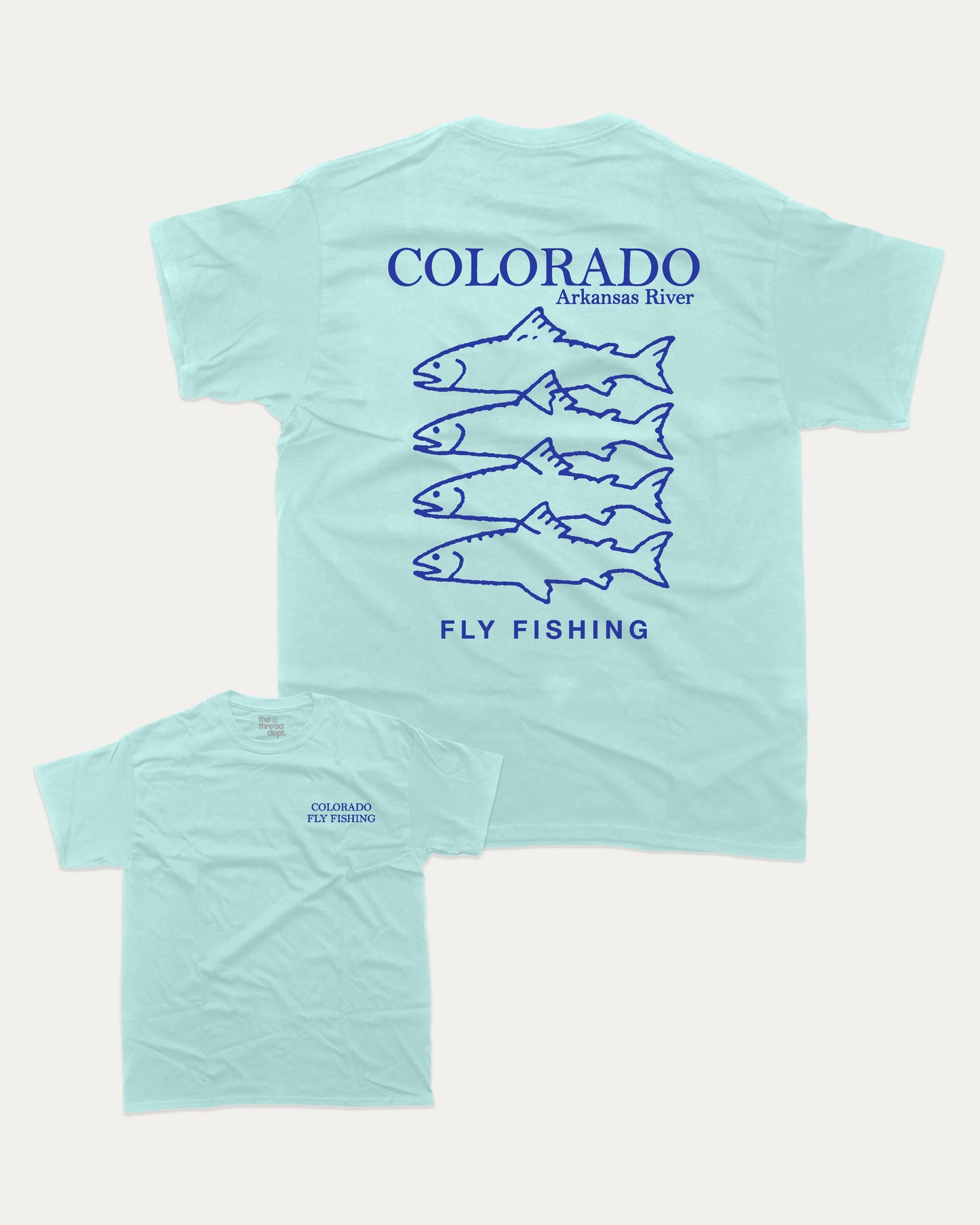 Colorado Fly Fishing graphic t-shirt, Colorado Graphic T shirt, State T shirt, Akansas River Graphic T shirt, A must-have funny tee, trending meme shirt, unique gift idea. Celadon.