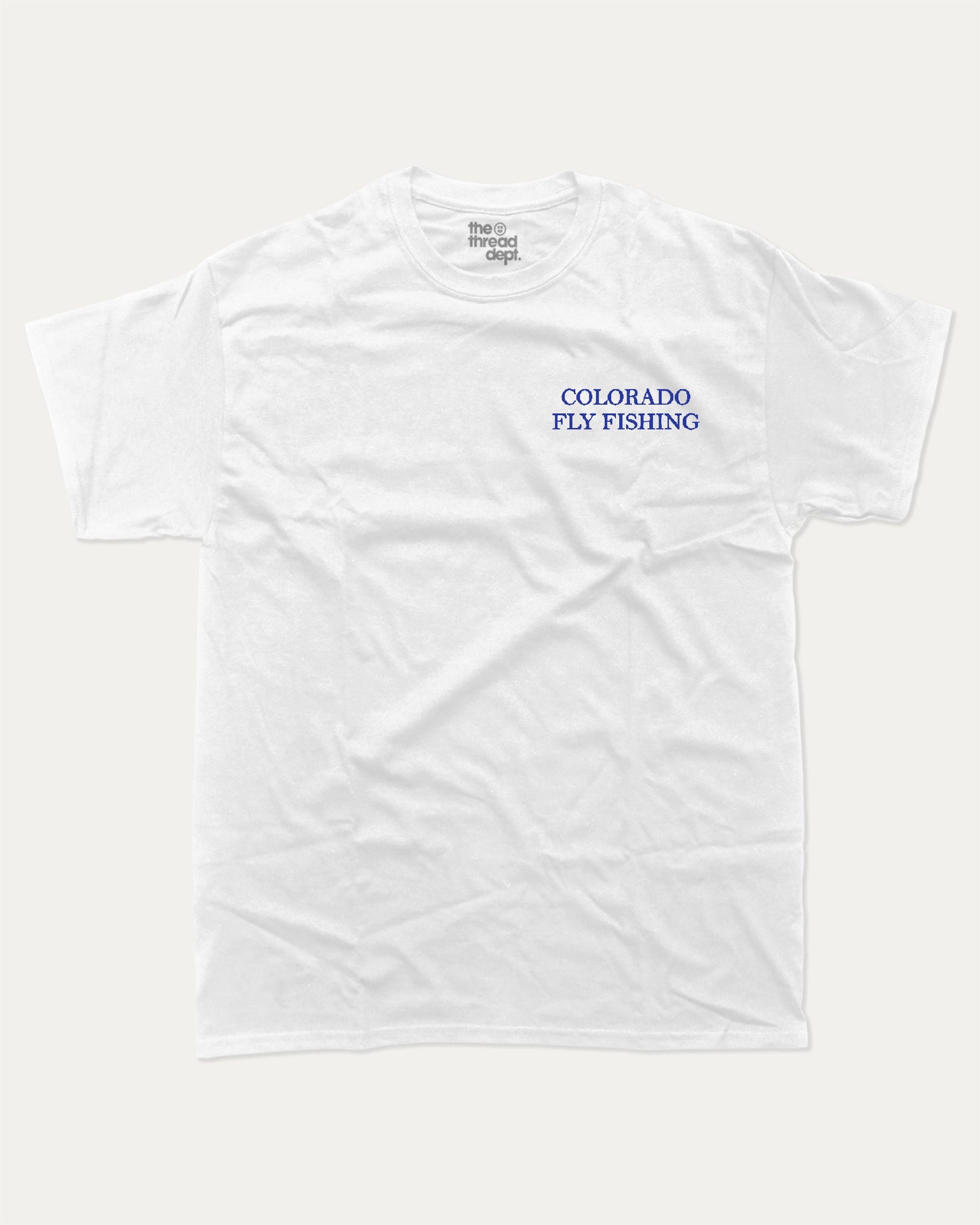 Colorado Fly Fishing graphic t-shirt, Colorado Graphic T shirt, State T shirt, Akansas River Graphic T shirt, A must-have funny tee, trending meme shirt, unique gift idea. White.
