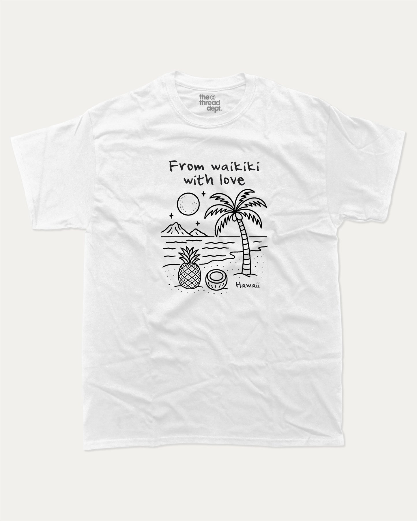 Hawaii graphic t-shirt, State T shirt, Vacation Tee, Hawai Graphic T shirt. A must-have funny tee, trending meme shirt, unique gift idea. White.