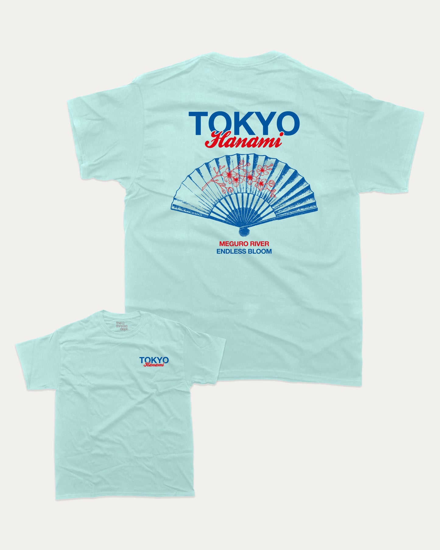 Tokyo Hanami graphic t-shirt, Retro Inspired Graphic T shirt, Tokyo T shirt, Meguro River Graphic T shirt, City Graphic T shirt, A must-have funny tee, trending meme shirt, unique gift idea. Celadon.