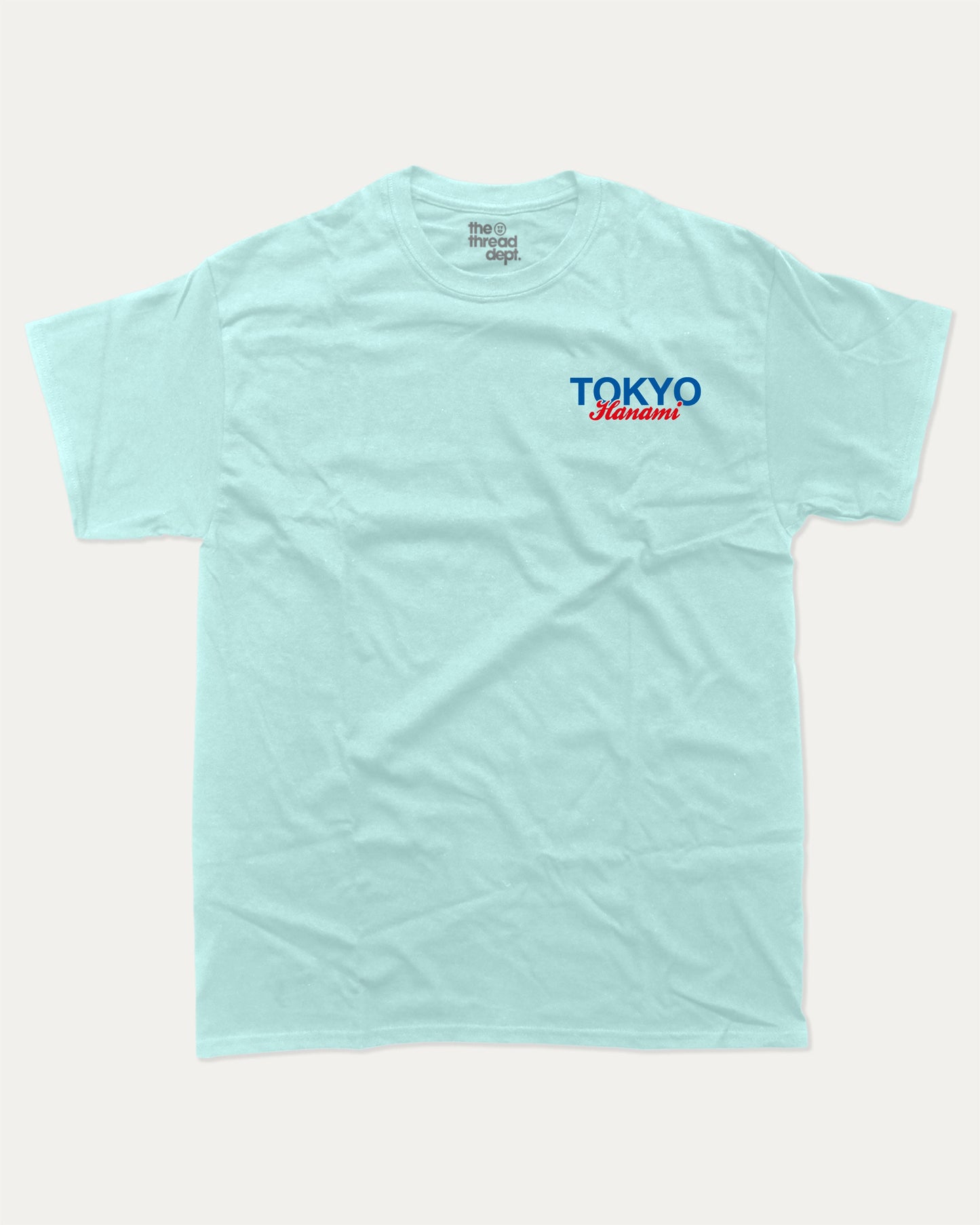 Tokyo Hanami graphic t-shirt, Retro Inspired Graphic T shirt, Tokyo T shirt, Meguro River Graphic T shirt, City Graphic T shirt, A must-have funny tee, trending meme shirt, unique gift idea. Celadon.