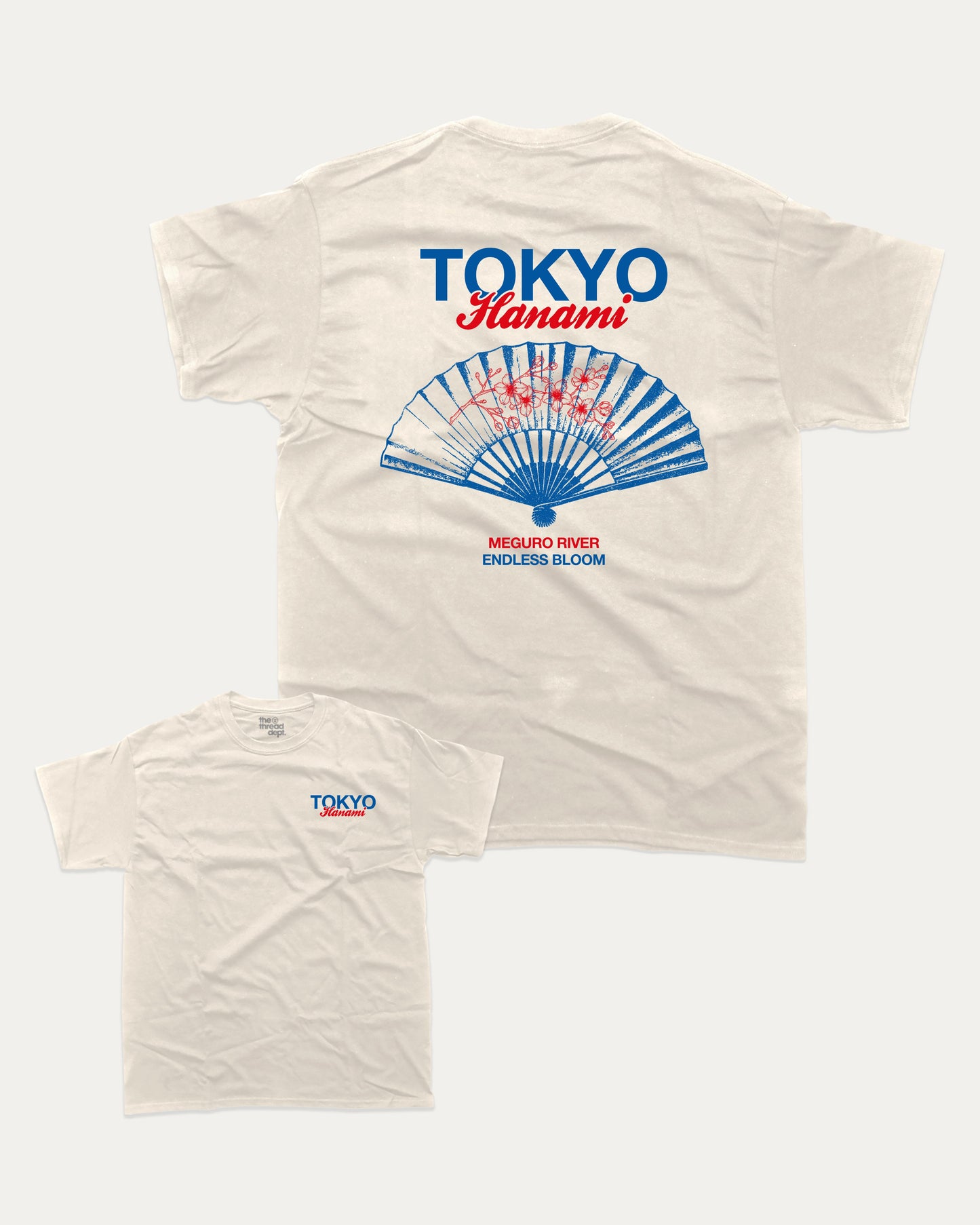 Tokyo Hanami graphic t-shirt, Retro Inspired Graphic T shirt, Tokyo T shirt, Meguro River Graphic T shirt, City Graphic T shirt, A must-have funny tee, trending meme shirt, unique gift idea. Cream.