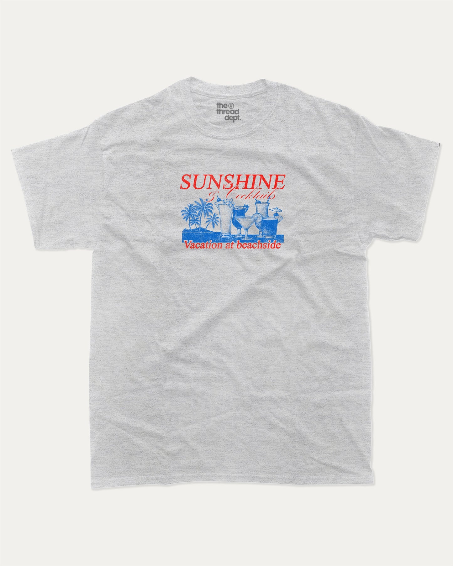 Vacation at beachside graphic t-shirt, Vintage inspired Graphic T shirt, Vintage Graphic T shirt, Retro Graphic T shirt, A must-have funny tee, trending meme shirt, unique gift idea. Ash Grey .