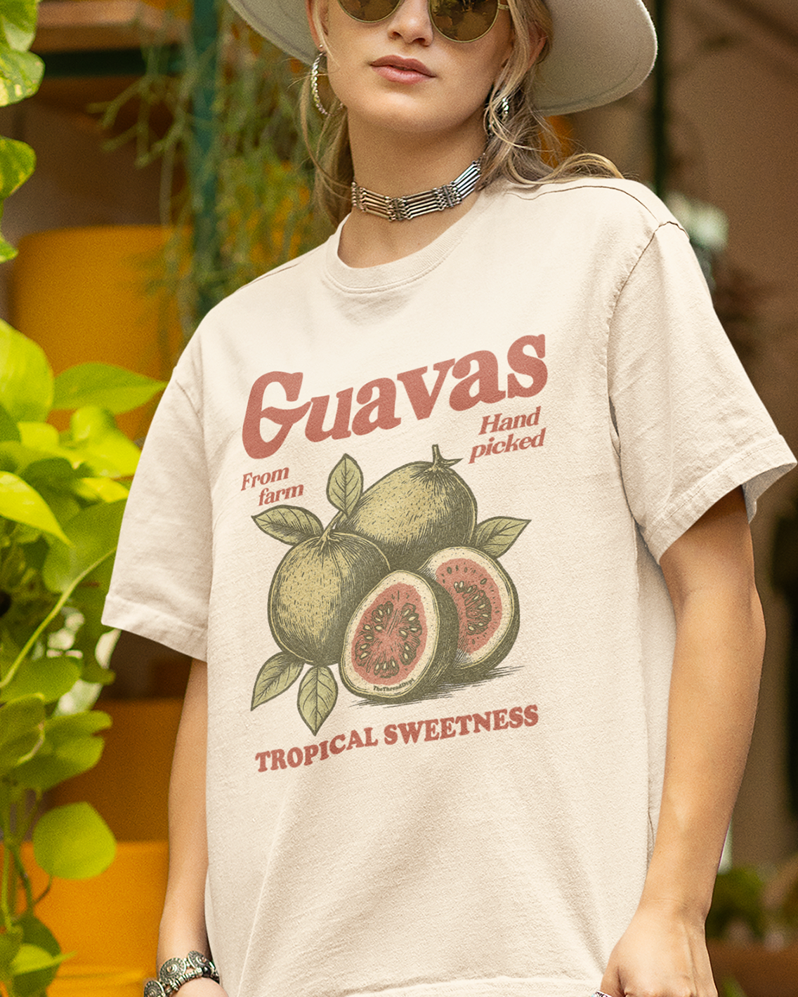 Vintage Guavas fruits graphic t-shirt.