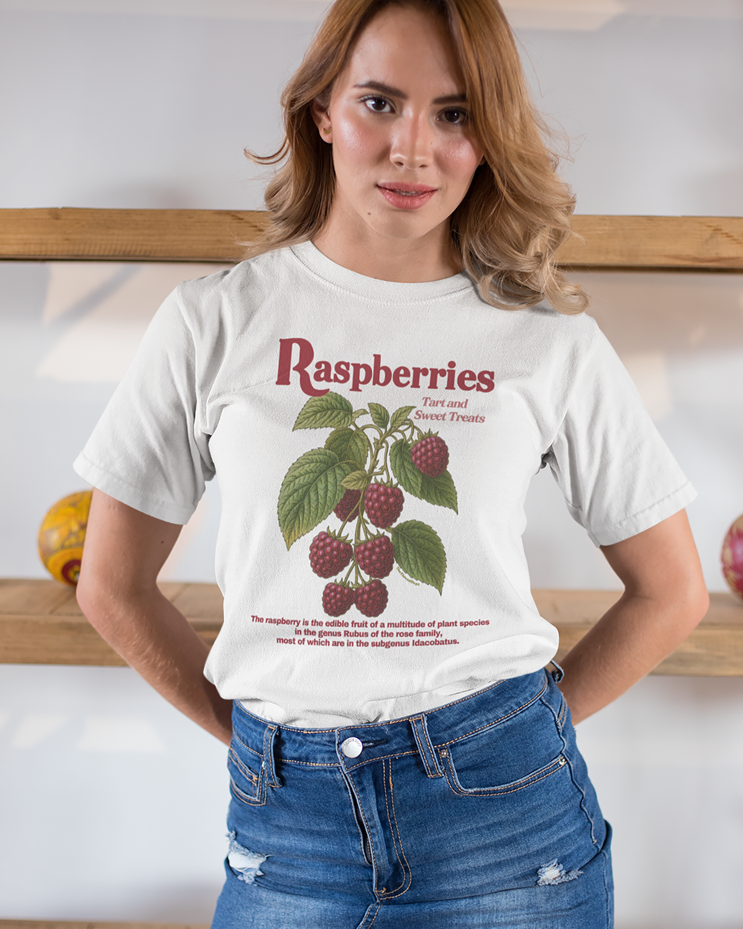 Vintage Raspberries fruits graphic tee.