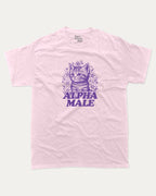 Alpha Male graphic tee with bold and humorous print, funny and trendy graphic. Pet Lover Graphic Tee, Animal t shirt, Cat lover t shirt, Perfect for adults and gift-giving. Pink shirt.