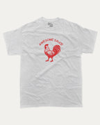 Awesome Sauce graphic t-shirt, Funny Animal Graphic T shirt, Rooster Graphic T shirt, Pun Animal Graphic T shirt,  A must-have funny tee, trending meme shirt, unique gift idea. Ash Grey .