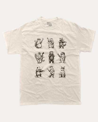 Banjo Animal graphic t-shirt, Vintage Animal Graphic T shirt, Animal Lovers T shirt, Wild Animals Graphic T shirt, Vintage Inspired Animal Graphic tee A must-have funny tee, trending meme shirt, unique gift idea. Cream.