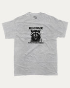 Become Ungovernable graphic tee with retro and funny print, vintage and trendy graphic. Perfect funny gifts for friends and gift-giving. Heather Grey shirt.