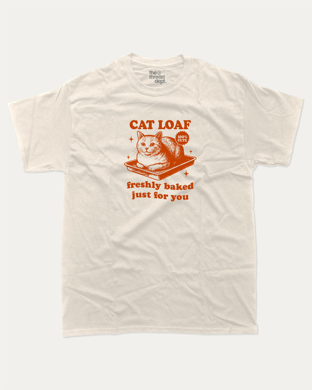 Cat Loaf graphic tee with bold and humorous print, funny and trendy graphic. Cat Lover Graphic Tee, Vintage Cat T shirt, Perfect Gift for Pet Lover, Perfect for adults and gift-giving. Cream shirt.
