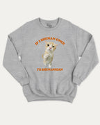 Cat Shenanigan graphic sweatshirt with bold and humorous print, Funny Meme Graphic T shirt, Cat meme Graphic T shirt, Animal Graphic T shirt, warm and cozy graphic for everyday wear. Perfect for adults and gift-giving. Heather Grey pullover.