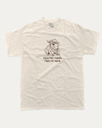 Country Toads Take Me Home funny frog graphic tee with retro and funny print, vintage and trendy graphic. Perfect funny gifts for friends and gift-giving. Cream shirt.