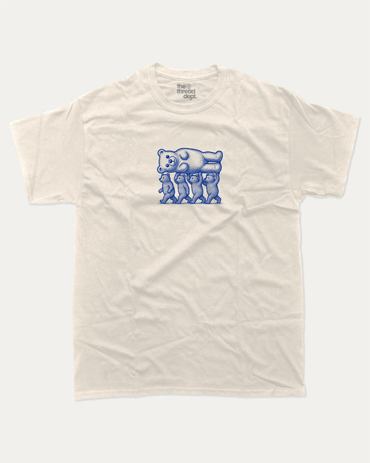 Cute Bears graphic t-shirt, Funny Animal Tees, Humorous Graphic Tees, A must-have funny tee, trending meme shirt, unique gift idea. Cream.