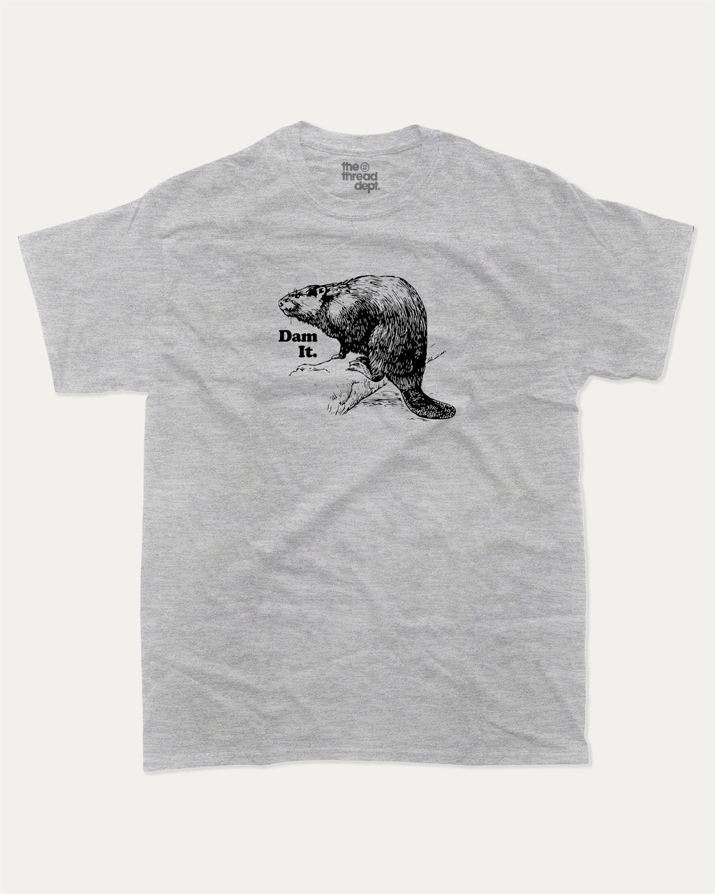 Dam it graphic tee with bold and humorous print, funny and trendy graphic. Funny Animal Graphic tee, Humorous Animal T shirt, Perfect for adults and gift-giving. Heather Grey shirt.