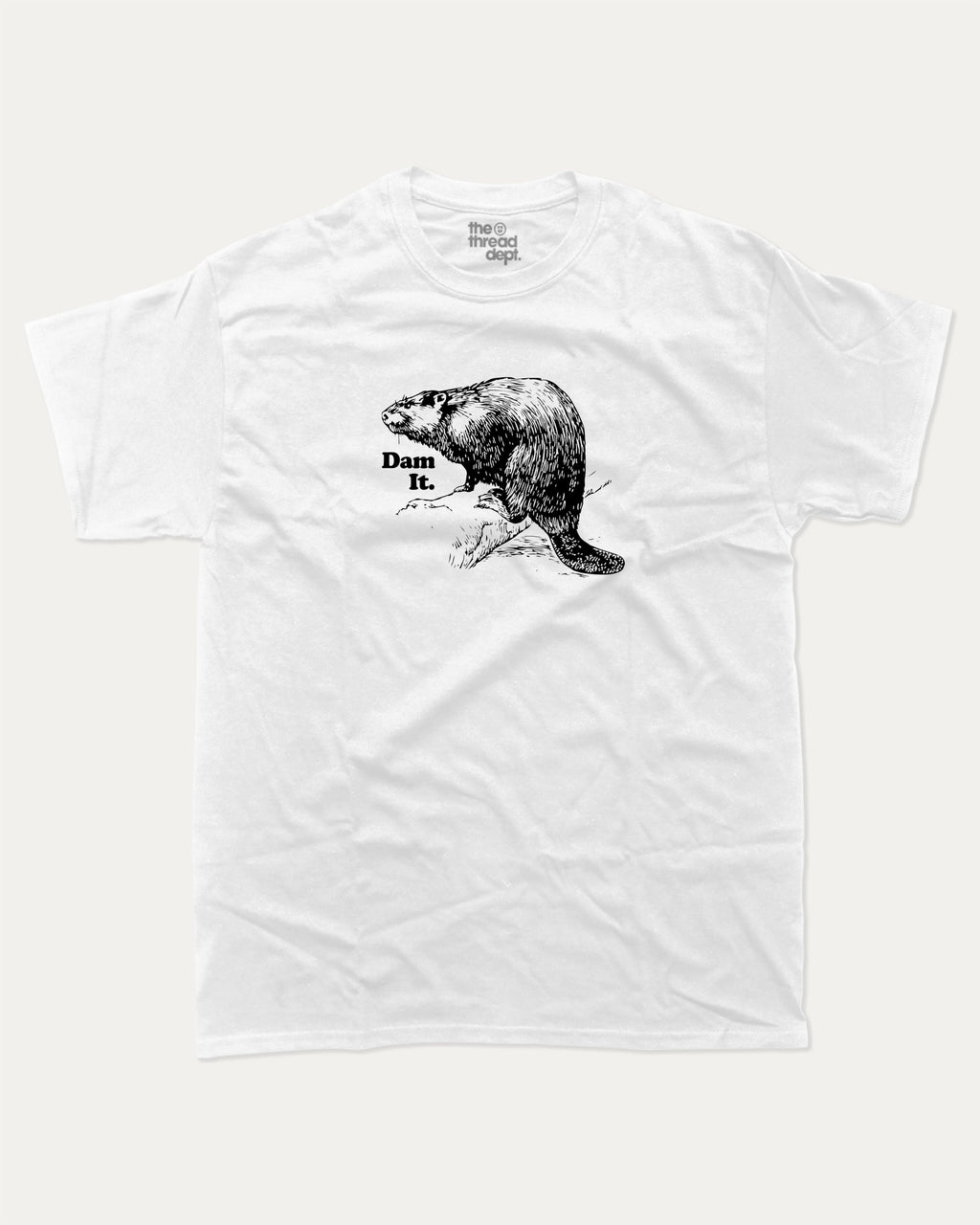 Dam it graphic tee with bold and humorous print, funny and trendy graphic. Funny Animal Graphic tee, Humorous Animal T shirt, Perfect for adults and gift-giving. White shirt.