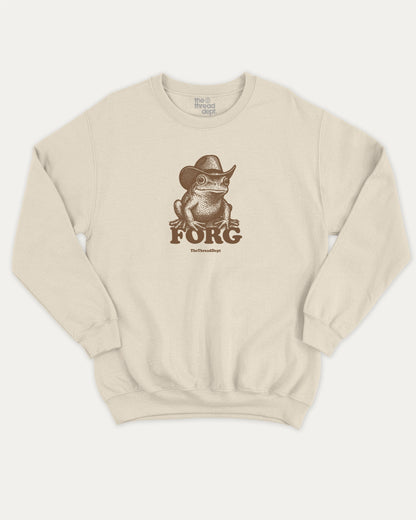 Forg pullover sweatshirt, perfect for gifts. A must-have frog graphic pullover, comfy cold-weather wear, bold casual look. Natural sweater