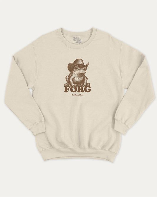 Forg pullover sweatshirt, perfect for gifts. A must-have frog graphic pullover, comfy cold-weather wear, bold casual look. Natural sweater