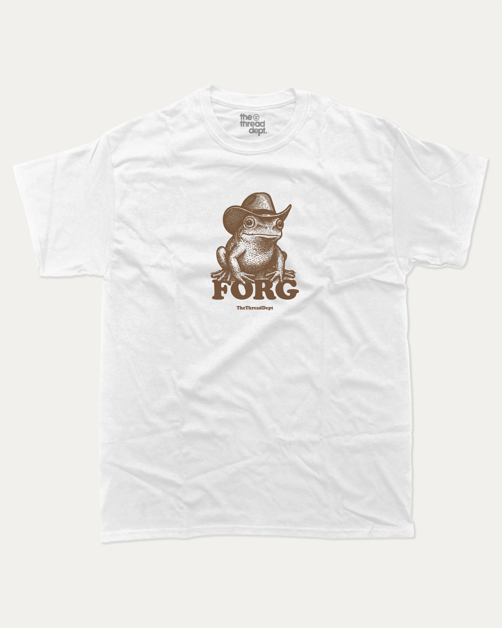 Forg graphic t-shirt, perfect for gifts. A must-have frog funny tee, trending meme shirt, unique gift idea. White.