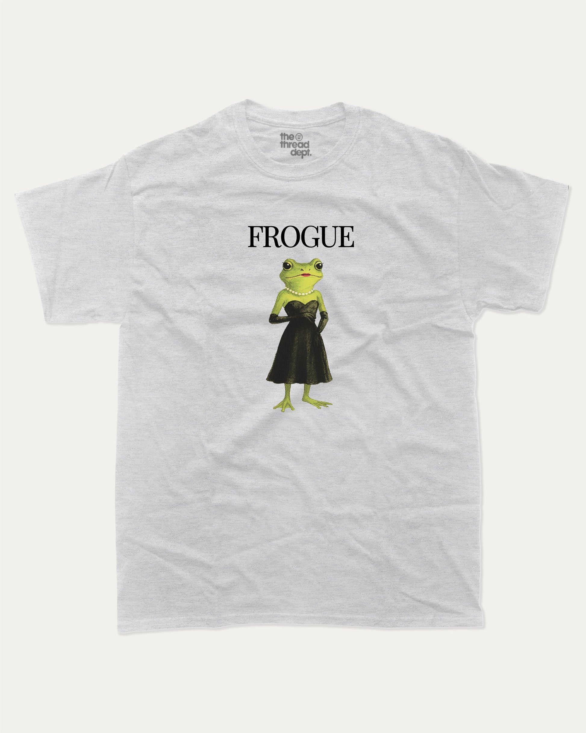 Frogue graphic t-shirt, Funny Frog Graphic T shirt, Funny Animal T shirt, Pun T shirt, Humorous Animal T shirt,  A must-have funny tee, trending meme shirt, unique gift idea. Ash Grey .