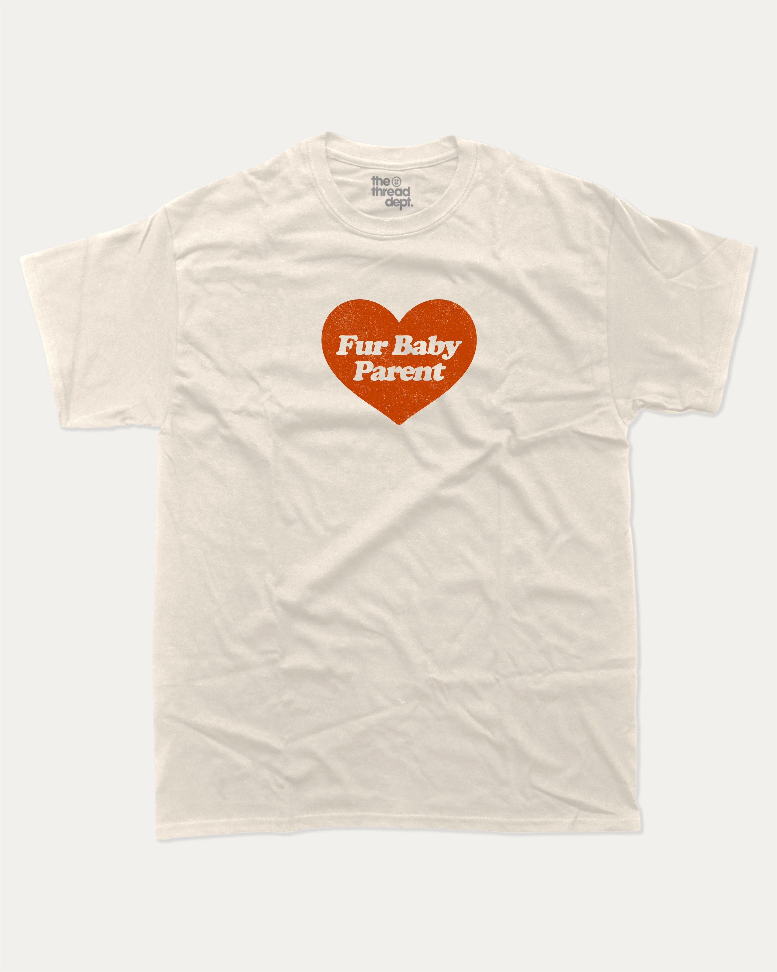 Fur Baby Parent graphic tee with bold and humorous print, funny and trendy graphic. Gift for Pet owner, Animal Lover, Dog owner, Cat owner Graphic Tee, Perfect for adults and gift-giving. Cream shirt.