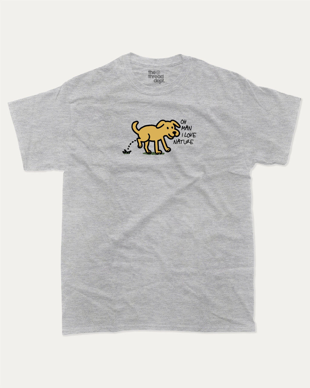 I Love Nature graphic t-shirt, perfect for adults. A must-have funny tee, Funny Graphic Tee. Humorous Text T shirt, Trending meme shirt,, unique gift idea. Heather Grey.