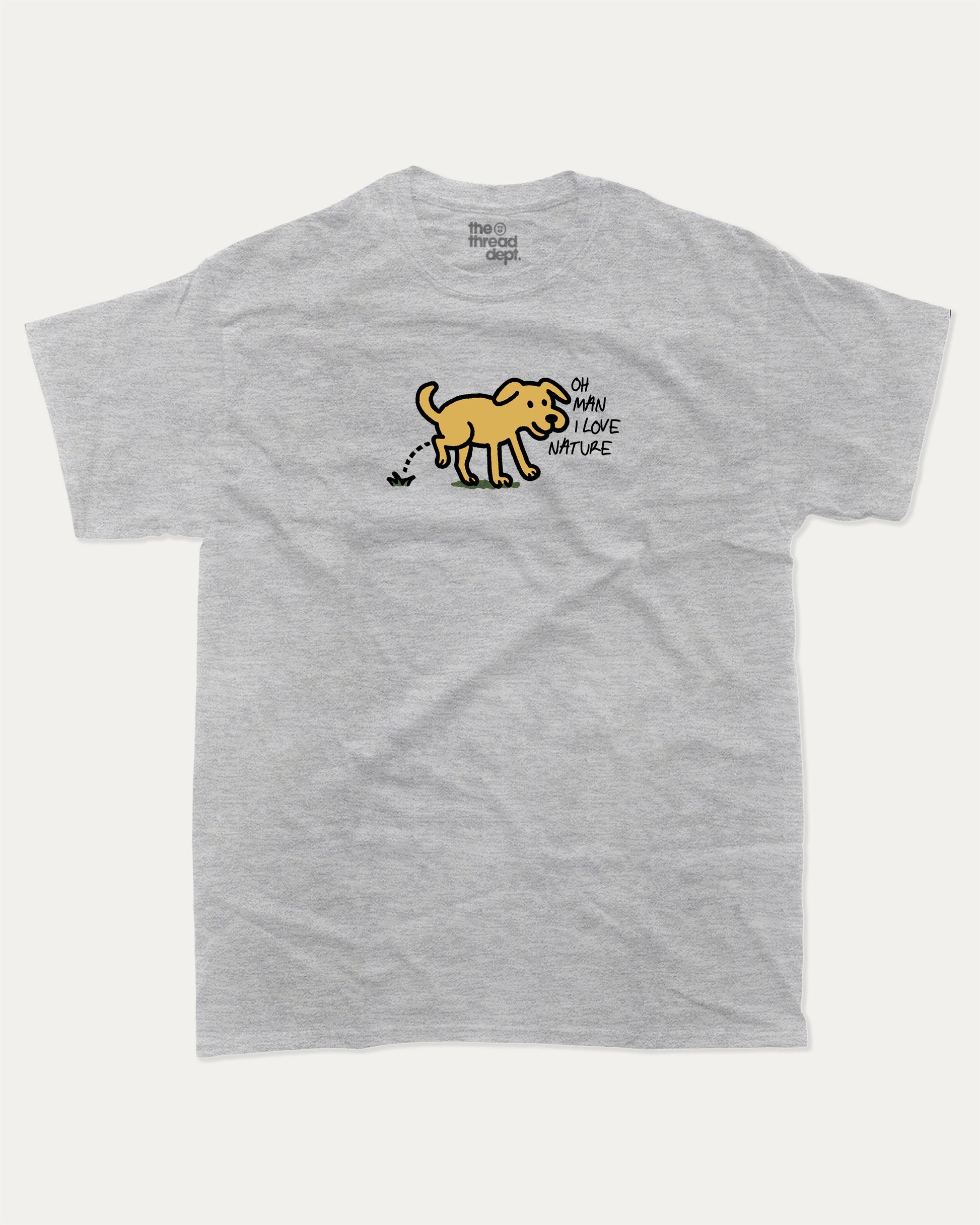 I Love Nature graphic t-shirt, perfect for adults. A must-have funny tee, Funny Graphic Tee. Humorous Text T shirt, Trending meme shirt,, unique gift idea. Heather Grey.