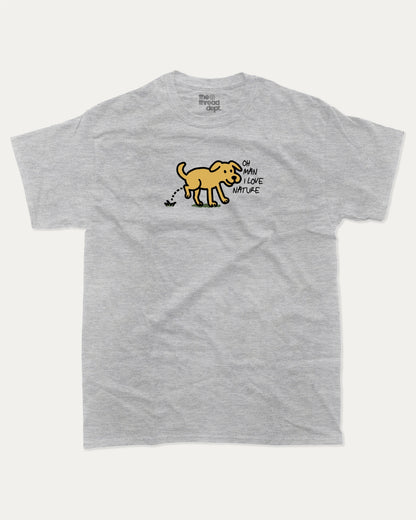 I Love Nature graphic t-shirt, perfect for adults. A must-have funny tee, Funny Graphic Tee. Humorous Text T shirt, Trending meme shirt,, unique gift idea. Heather Grey.