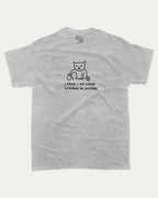 I will Cause Problems graphic t-shirt, perfect for adults. Cute Animal Tees, Funny Animal Graphic Tee, Humorous Words Tee, trending meme shirt, unique gift idea. Heather Grey.